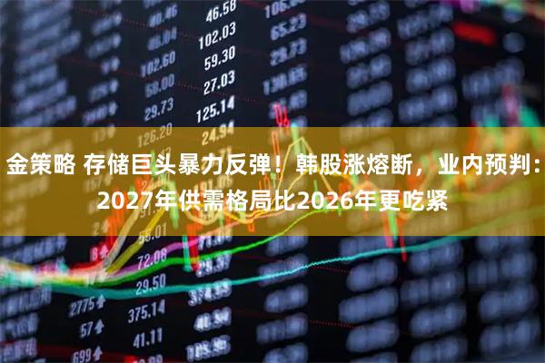金策略 存储巨头暴力反弹！韩股涨熔断，业内预判：2027年供需格局比2026年更吃紧